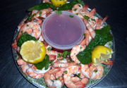 Feast your eyes on these suculent jumbo shrimp steamed to perfection
